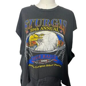 Vintage 90's y2k sturgis bike rally bald eagle graphic tee muscle tshirt